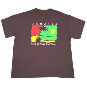 Jamaica Land of Wood and Water Short Sleeve Graphic T-Shirt XL Mens Dark Brown